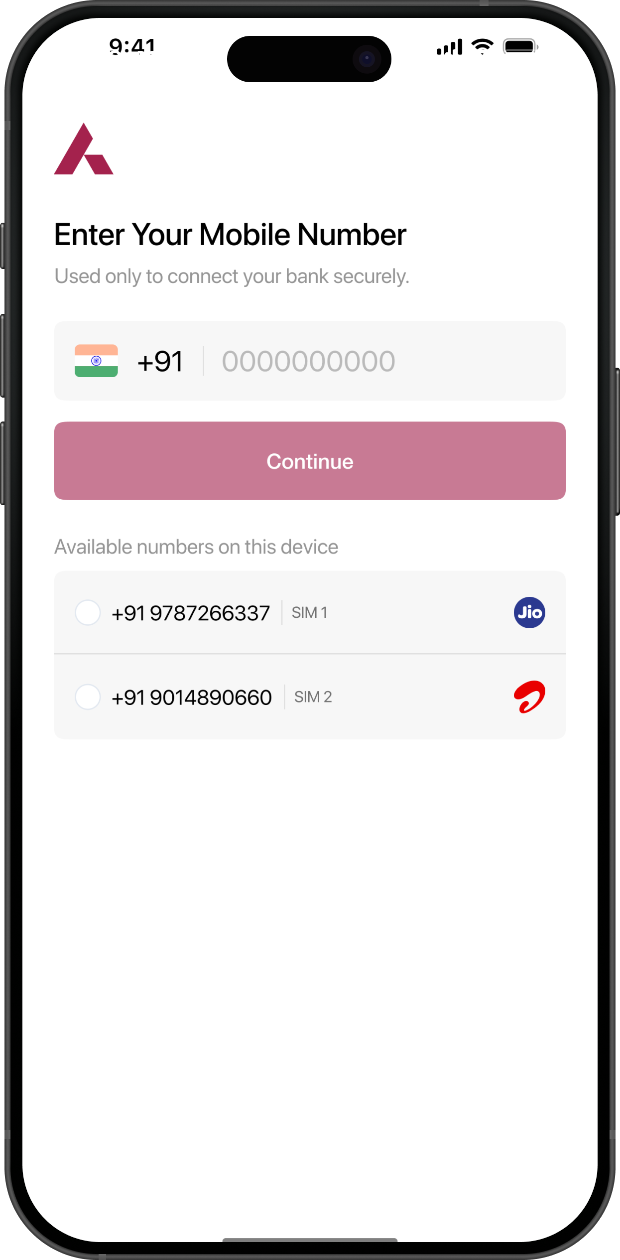 Axis Bank Onboarding Mockup 1