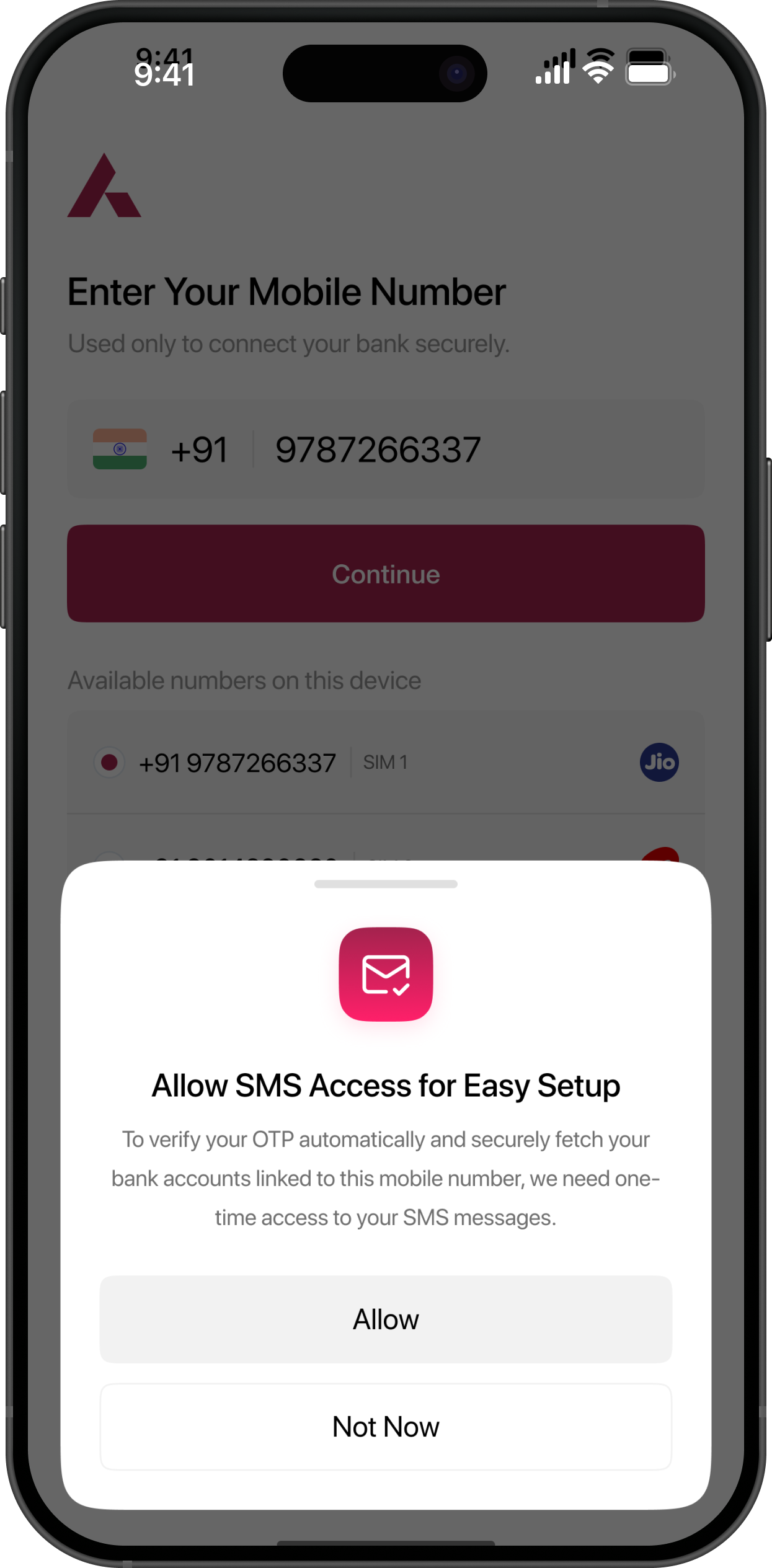 Axis Bank Onboarding Mockup 2