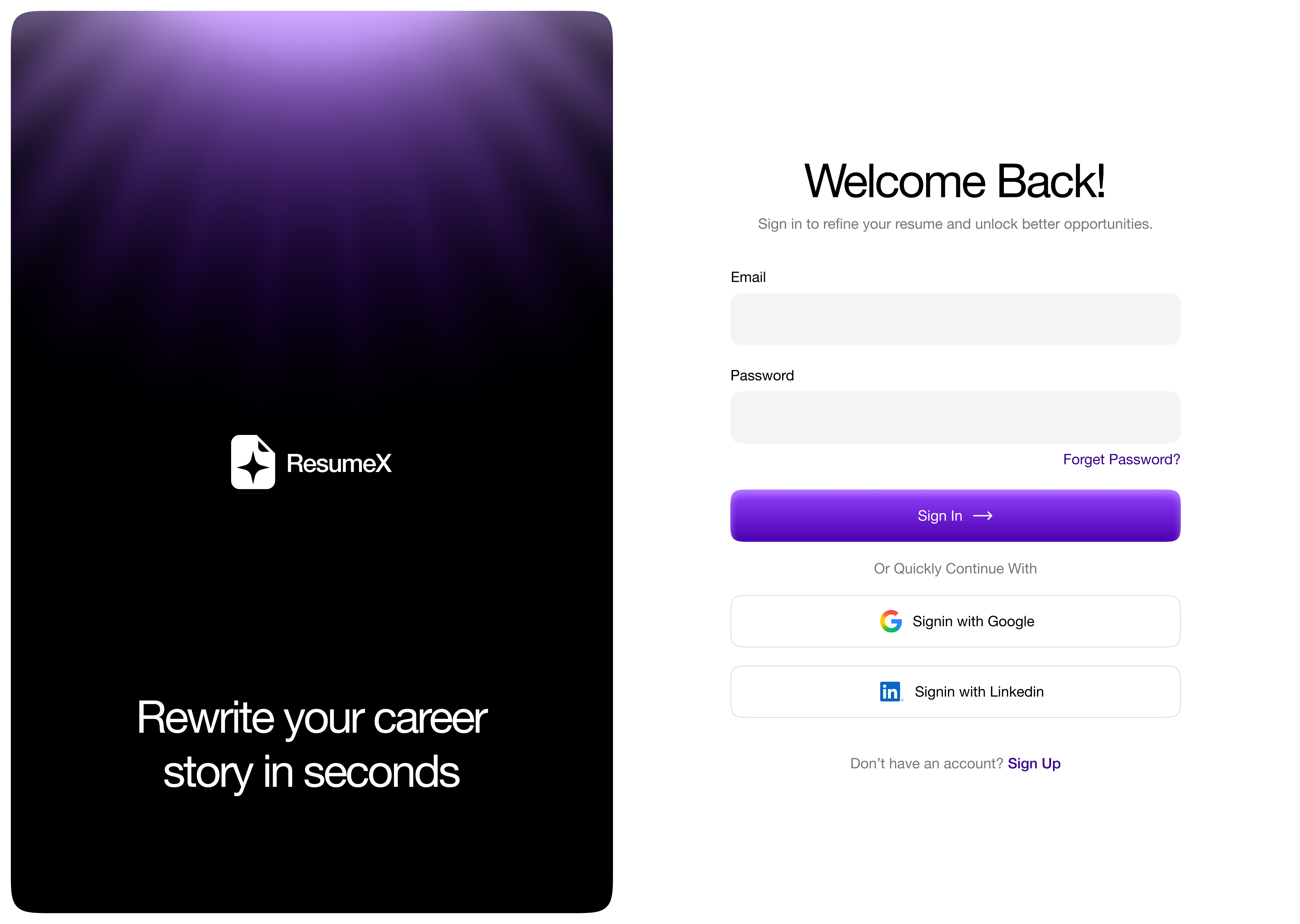 ResumeX Login