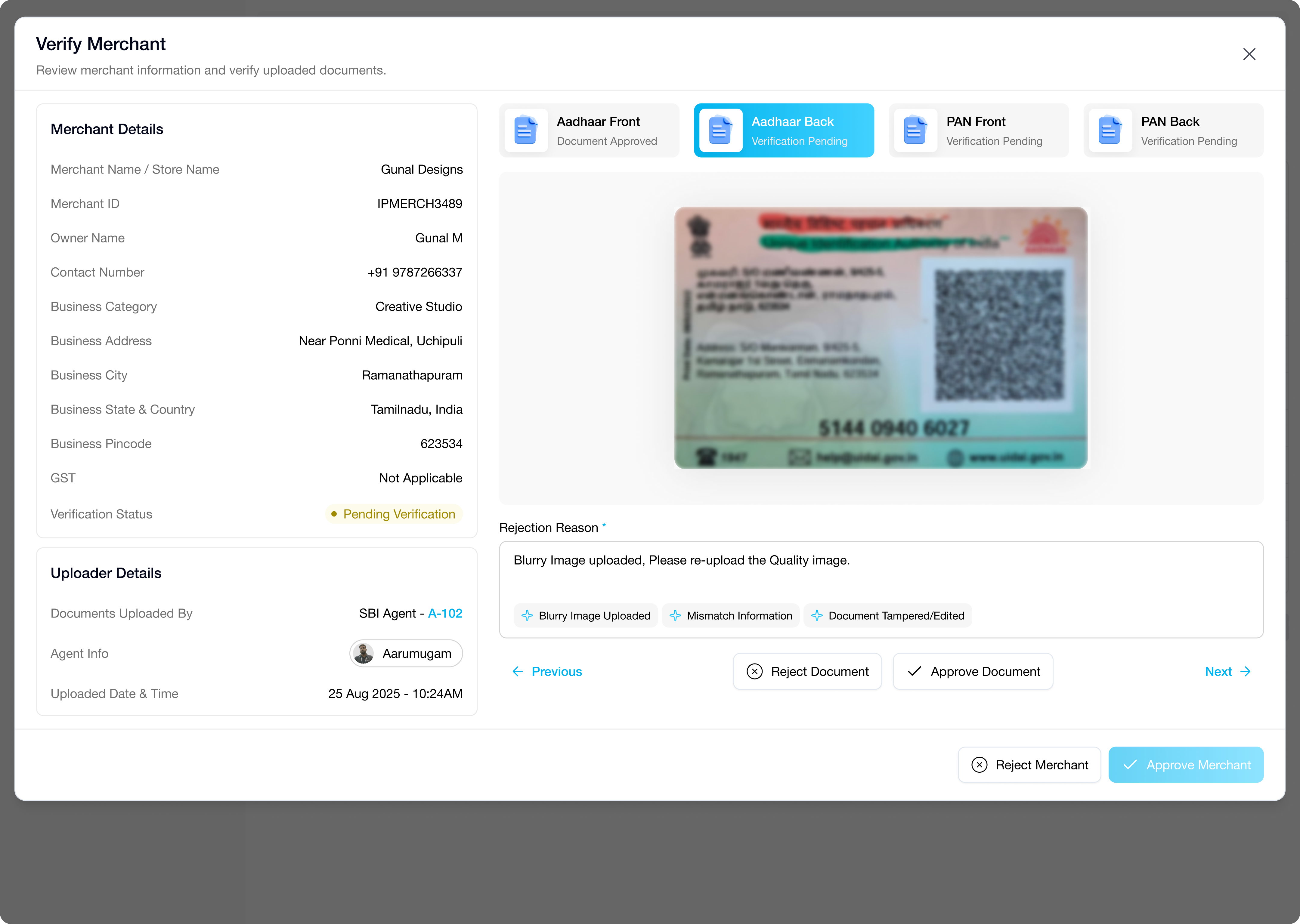 SBI QC Dashboard